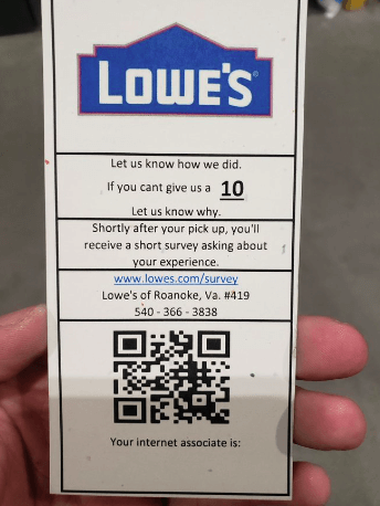 Www.Lowes.Com/Survey webpage QR code 