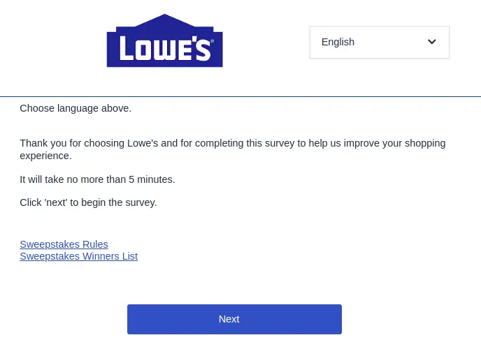 www.lowes.com/survey homepage